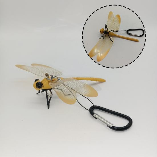 Поддельное украшение в виде стрекозы с карабином, портативное средство от комаров для кемпинга, имитация 3D