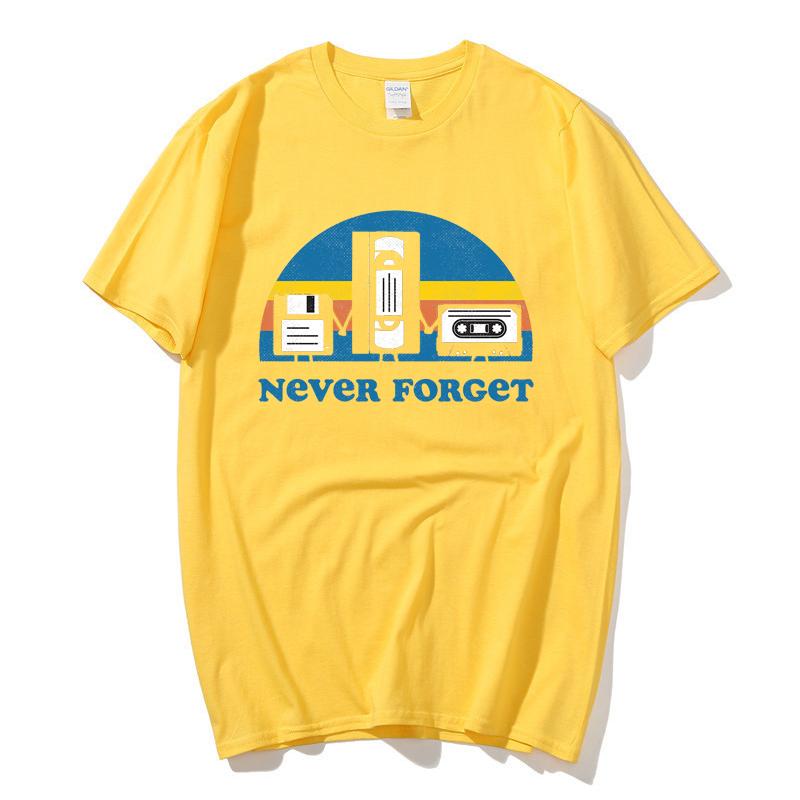 Never Forget The Old Radio Unisex Unisex T Shirts Harajuku ONeck TShirts Vintage Oversize Clothing Summer Cotton Tshirts Couple