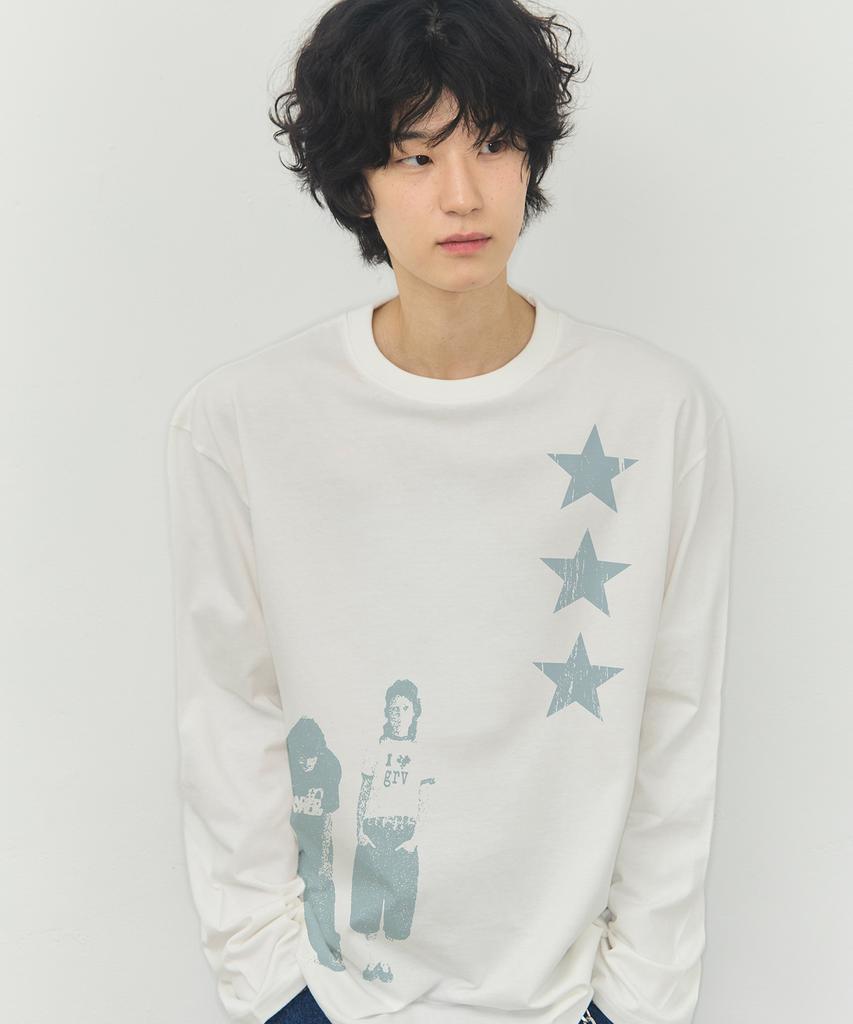 GRAVER [Unisex] Star 3 Long Sleeve T-Shirt_3Color