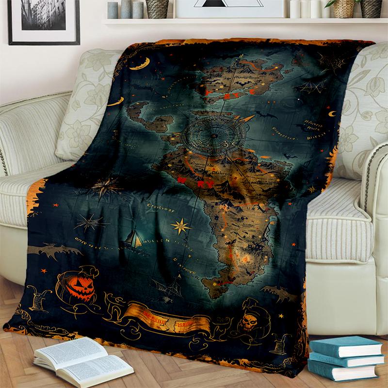 29 Style New Retro Marine Nautical Chart Compass Map Blanket,Soft Throw Blanket for Home Bedroom Bed Sofa Travel Office Cover