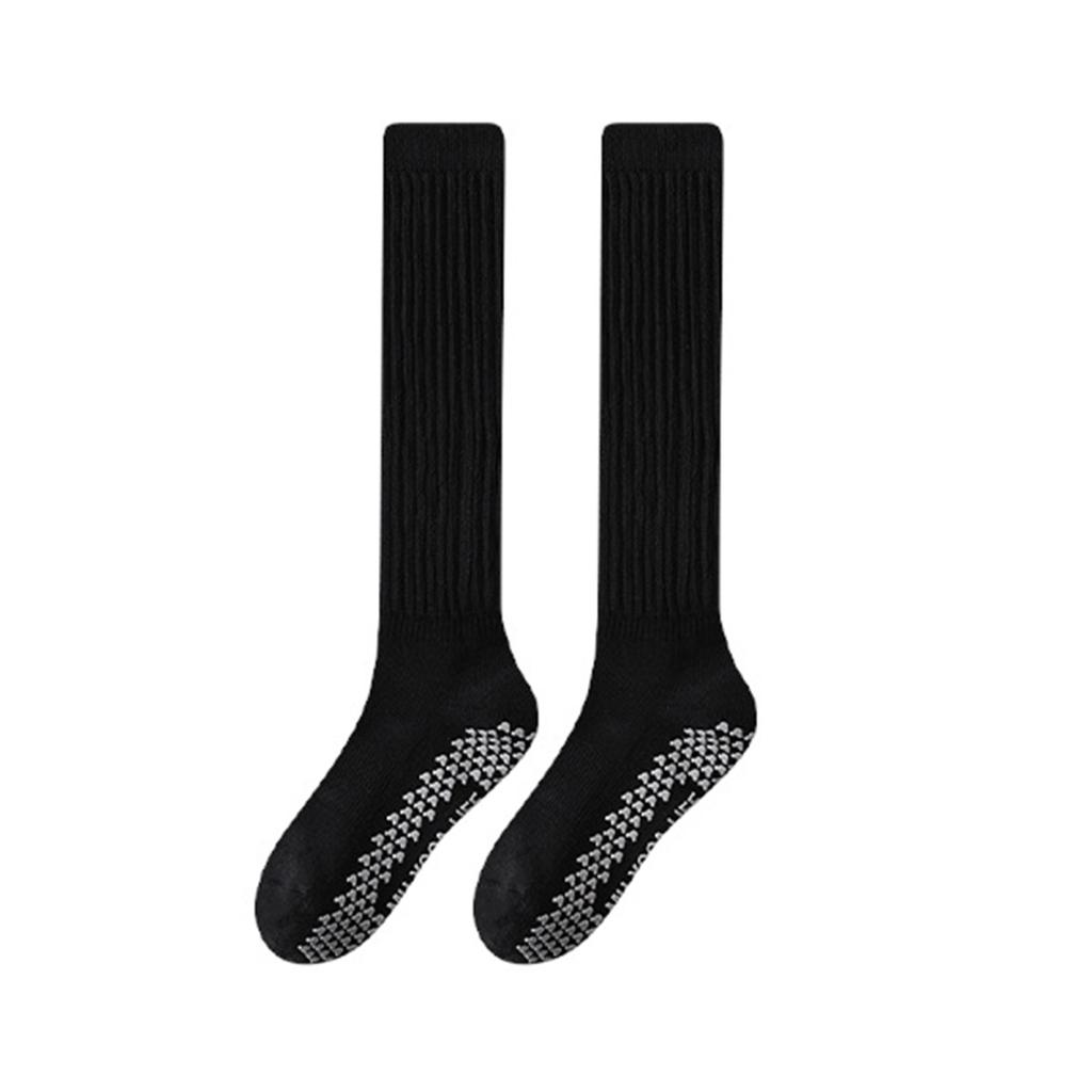 1 пара женских зимних носков для йоги, компрессионные носки для йоги с силиконовой подошвой, длинные, высокоэластичные, нескользящие, теплые чулки