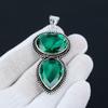 Ювелирная подвеска из стерлингового серебра 925 пробы с имитацией изумруда ручной работы, зеленое ожерелье с подвеской из ювелирных изделий ручной работы, подарки в знак благодарности