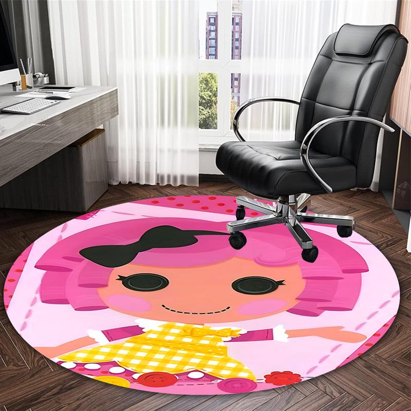 1pc Lalaloopsy2 Print Round Carpet Chair Round Carpet Suitable for Bedroom Living Room Home Decorative Carpet