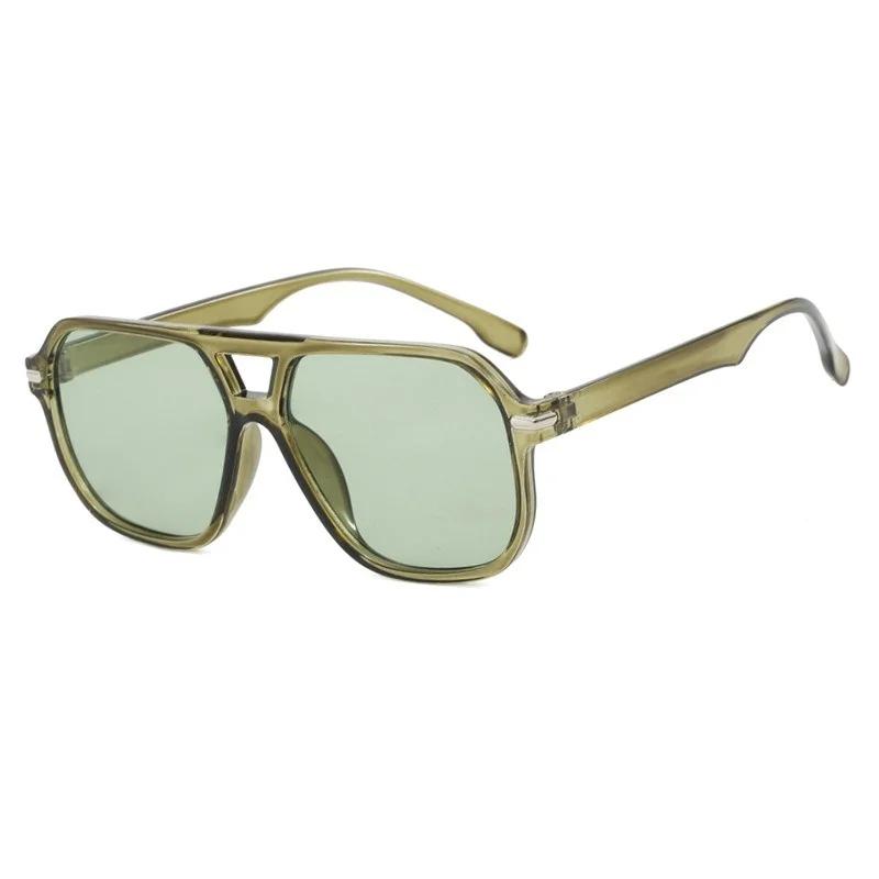 Модные квадратные солнцезащитные очки с двойной перекладиной и заклепками, женские, роскошный брендовый дизайнерский ретро-прямоугольник, солнцезащитные очки, винтажные очки, тень, женские