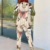 Женский комплект из двух предметов: топ с круглым вырезом и длинным рукавом с мультяшным принтом, облегающие брюки, большого размера