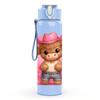 1PC Cowboy Teddy Bear Pattern 750ml Color Plastic Sports Water Bottle Leakproof Flip Straw Lid Suitable for Sports Office Home Use