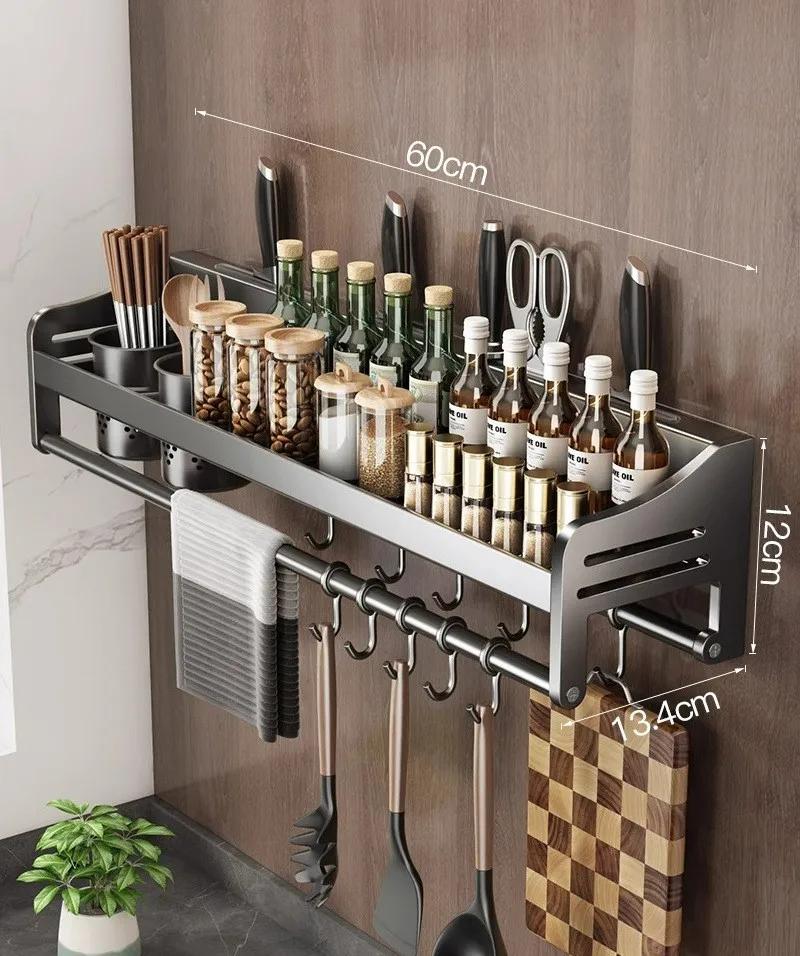 Multifunctional Storage Rack Cutting Board Holder Wall Spice Rack Utensils  for Kitchen Seasoning Rack Spoon Holder Organize