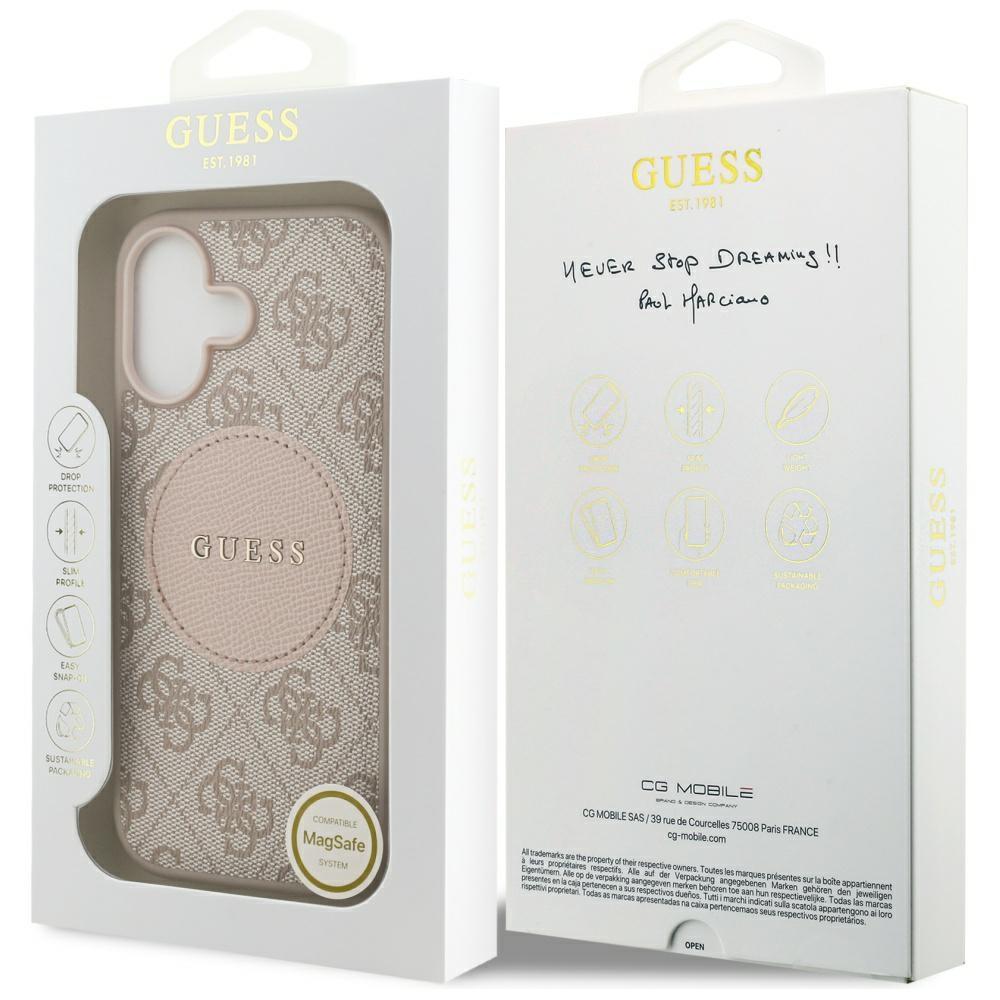 Guess 4G Circle Classic Logo MagSafe Case for iPhone 17 Pink