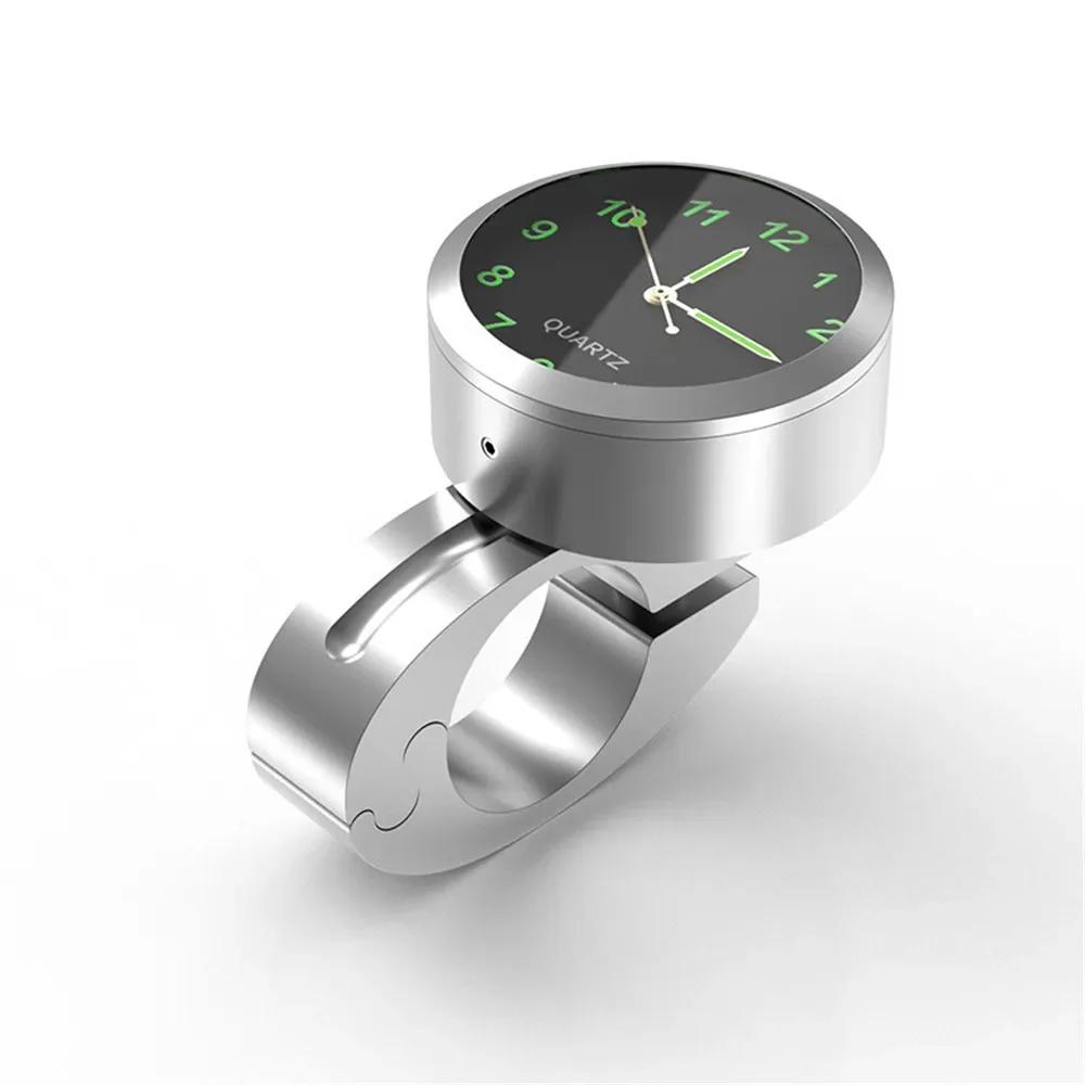 Universal Waterproof Chrome Motorcycle Bike Handlebar Mount Night Vision Buckle Mount Quartz Watch For Motobike Bicycle