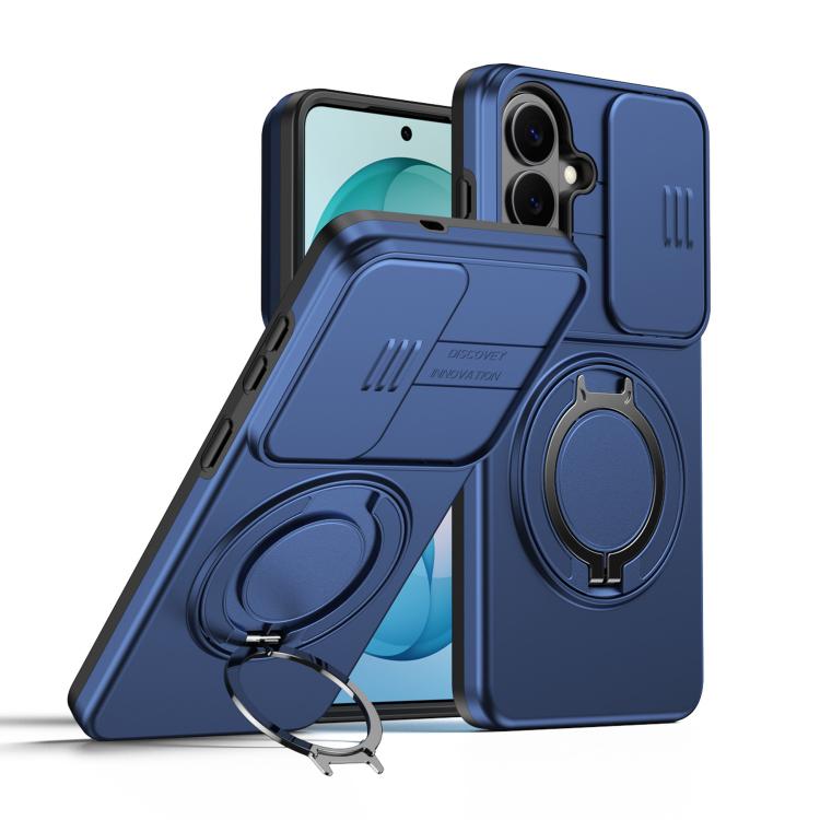 Camera Sliding Shield Magnetic Rotation Holder Phone Case