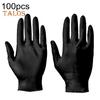 100Pcs Black Nitrile Disposable Gloves Medical Exam Latex Powder-Free Food Safe Textured Fingertips Anti-Slip Design Thick Gloves for Beauty Tattoo