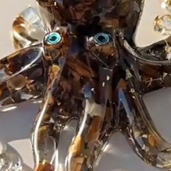 Эпоксидная фигурка осьминога из искусственного хрусталя, исцеляющий натуральный камень, статуэтка осьминога, морское животное, украшение для рабочего стола