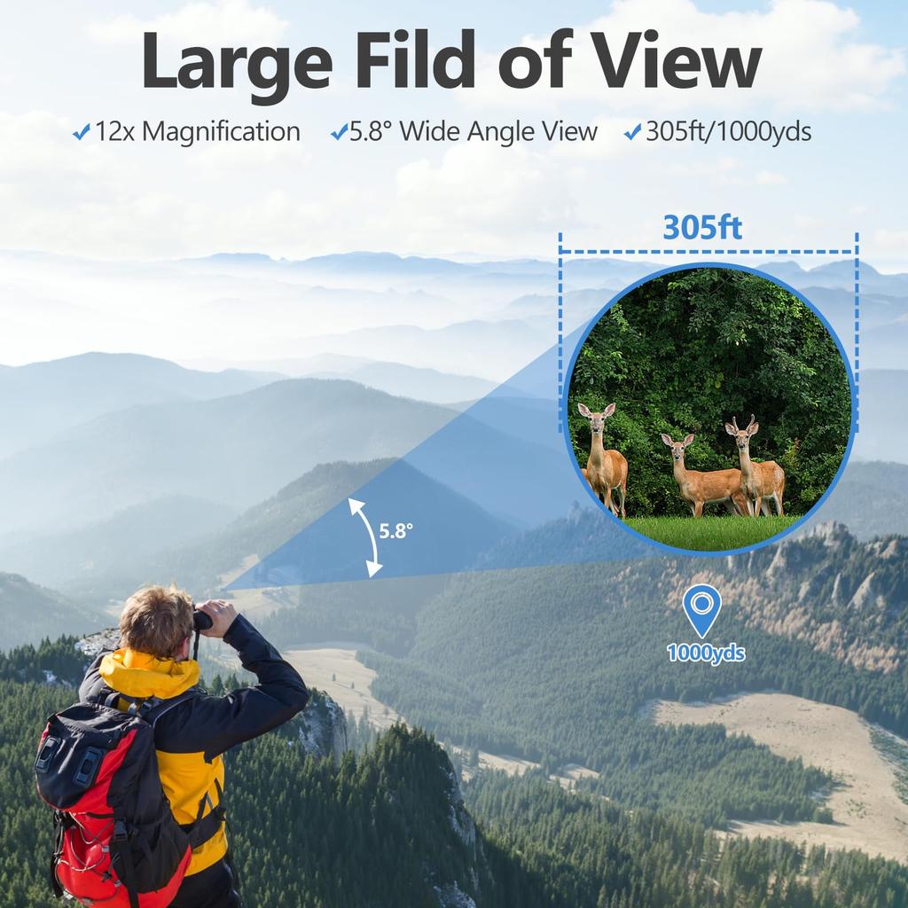 Бинокль ZZSTAR для телескопа Live 42MM с апертурой 12x и линзой Bak4, многослойной зеленой пленкой FMC с высоким коэффициентом пропускания, водонепроницаемым широким полем зрения