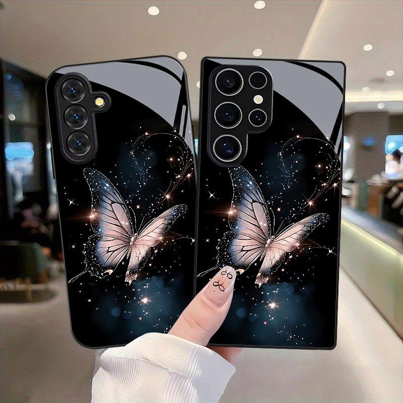 Dream Butterfly Изысканный роскошный Высококачественный Чехол для Телефона Стеклянный ТПУ Чехол для Телефона для Samsung Galaxy S26 S25 S24 S23 S22 S21 FE,Ultra,Plus