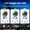 PlayAiBox Android 15 Система CarPlay Видеобокс 4G+64GB Поддержка HDMI Выхода с Огромным Количеством Приложений Беспроводной Адаптер для Youtube/Netflix
