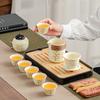 High-end Beige Ru Kiln Opening Can Raise Teacups, Ancient Rhyme Pots, Travel Tea Sets, High-end Sets, Portable Tea Trays To Make Tea