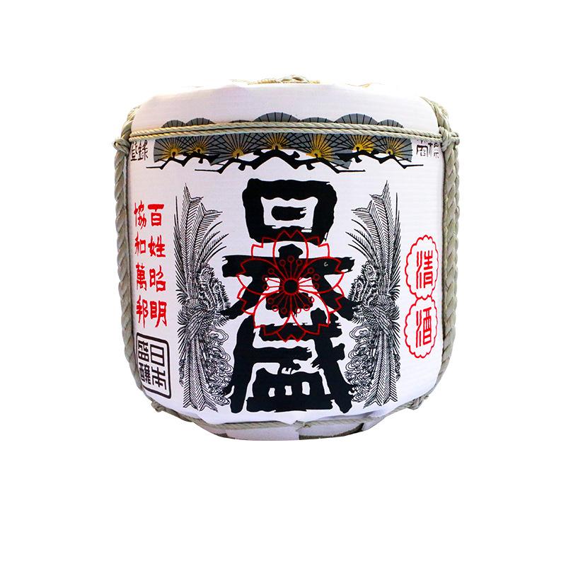 Japanese Sake Barrel Decor, Nihonsakari Hakutsuru Pattern Restaurant Display