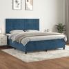 3143035 vidaXL Divan-lit Et Matelas Bleu Foncé 160x200cm Velours