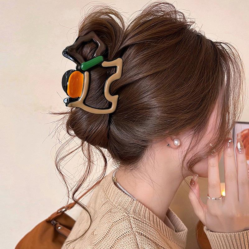 2025 Retro Tortoiseshell Women’s High-End Hair Claw Clip for Half Updo