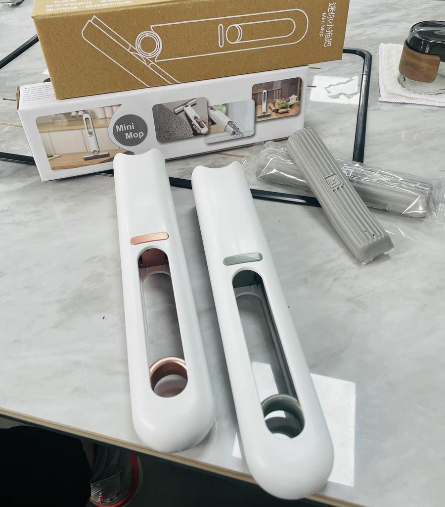 Mini Mop Portable Indoor And Outdoor Water Absorbent Cotton Glass Screen Wiper No Hand Washing Mop