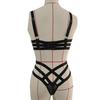 2 Pcs/Set Underwear Set Tempting Hollow Out Bandage Shoulder Straps High Elasticity Nightwear No Pads High Waist Sleeping Bra
