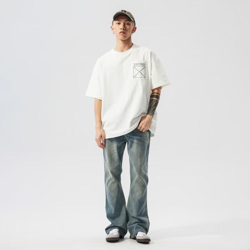 Джинсы унисекс New Element из стираного эластичного денима прямого кроя