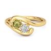 Peridot Two-Stone Bypass Ring - Sterling Silver Gold Vermeil