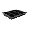 Indian Factory Metal Cash Box with Key Lock, Money and Coin Organizer for Shop, Office and Home, Black, 24.6D x 19.6W x 8.8H Centimeters