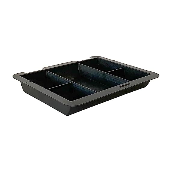 Indian Factory Metal Cash Box with Key Lock, Money and Coin Organizer for Shop, Office and Home, Black, 24.6D x 19.6W x 8.8H Centimeters