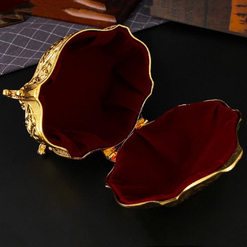 Эллипсоидная Шкатулка для Хранения Ожерелий Европейский Стиль Золотой Органайзер для Украшений Сплав Чехол для Серёг Банка для Хранения Колец Настольный Дисплей