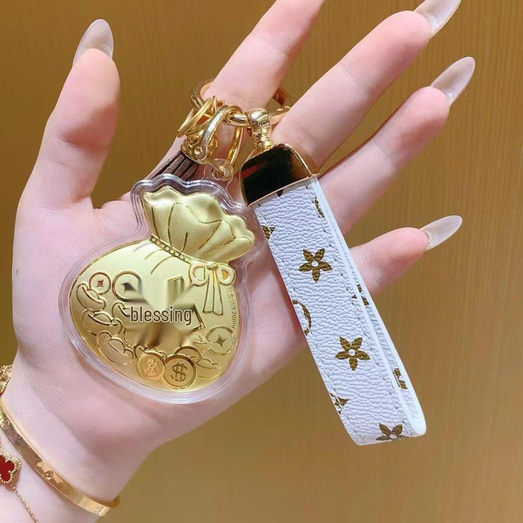 Шуйбэй 999 Чистое Золото Брелок для Телефона и Ключей - Талисман-Подвеска для Сумки 'Счастливый Мешок' для Привлечения Богатства, Элегантный Подарок