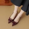 French versatile single shoes women's 2025 spring and summer new fashionable and comfortable pointed square buckle shallow mouth temperament thin hee