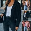 Women's Casual Tassel Jacket Long Sleeve Lapel Fringed Cropped Coat Faux Suede Motorcycle Outwear for Spring Autumn