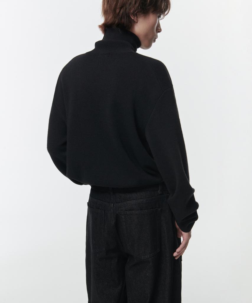 MUSINSA STANDARD Minimal Turtleneck Knit [Black]