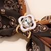 Round Pearl Silk Scarf Buckle Square Waist Adjustment Fixed Snap  Arab Shawl Accessories