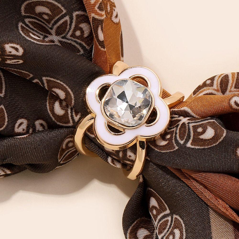 Round Pearl Silk Scarf Buckle Square Waist Adjustment Fixed Snap  Arab Shawl Accessories