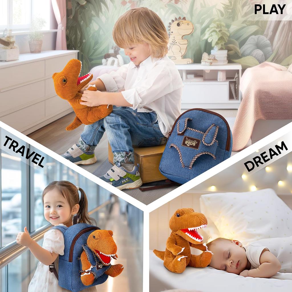 Dinosaur Backpack with Dinosaur Toys for Kids Ages Dinosaur Toys for Boys Ages and Birthday Gift Toddler Kindergarten Dinosaur Toys for Dinosaur Plush