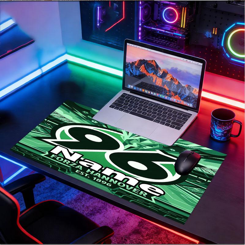 Custom Name Personalized Hannover 96 Football Pattern Mousepad, Laptop PC Desk Mat, Decorative Desk Mat for Home Keyboard Pad Gift