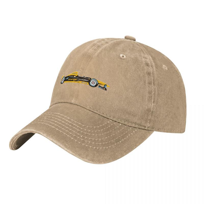 Vintage Racing Car Logo Washed Canvas Baseball Cap Classic Automotive Design Adjustable Fit Unisex Style Retro Inspired Hat