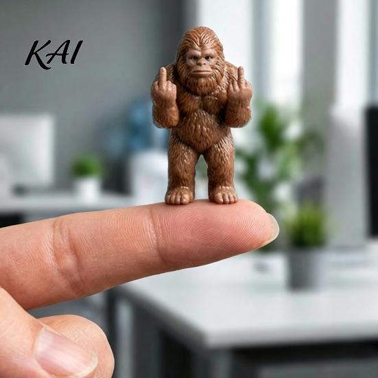 Creative Prank Toys Mini Monkey Figurine, Funny Resin Frog Statue with Middle Finger Gesture, Sarcastic Stocking Stuffers for Men Women Humorous