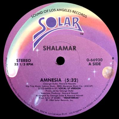 12-дюймовая пластинка SHALAMAR - Amnesia 066930 Solar 1984 США Соул/Фанк Б/у