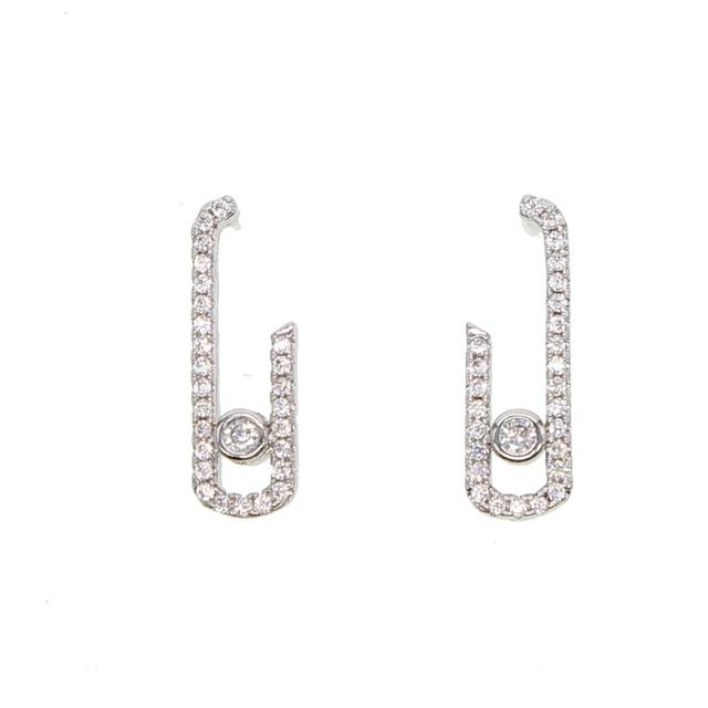 Mimimalist Cute Jewelry Authentic 925 Sterling Silver 1pc No Move Cz Stone Stud Earrings For Women Crystal Delicate Tiny Earring