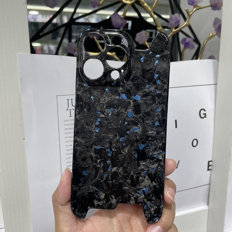 Чехол из углеродного волокна для телефона IPhone 16 Pro 15 Max 14 13, Жесткий чехол с теплоотводом и золотой фольгой