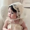 White Infant Lace Hat Flower Girl Bonnet Cap Cute Baby Lace Hat  Newborn