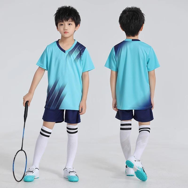 Kids Sports Set Breathable Quick-Dry T-Shirt Shorts Badminton Tennis Jump Rope School Training Unisex