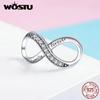 WOSTU 925 Sterling Silver Forever Family Infinity Love Charms Bead Fit Original Bracelet Pendant Jewelry CQC1146