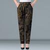 Свободные женские брюки с цветочным принтом и высокой талией, летние повседневные брюки Haren для людей среднего и пожилого возраста, женские брюки