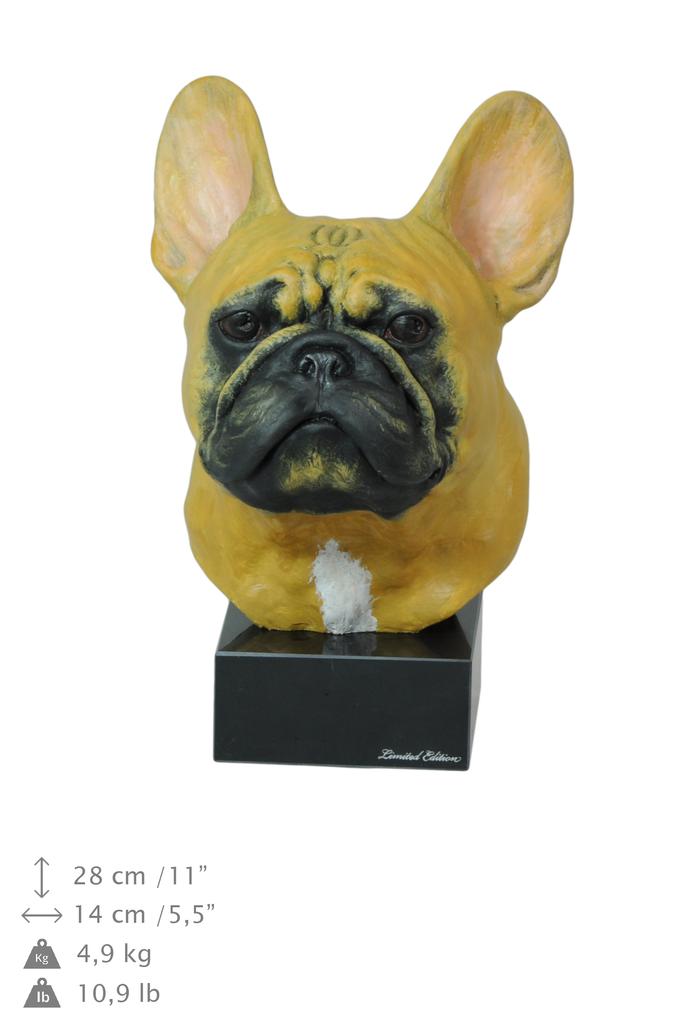 Французский бульдог, Frenchie - расписная статуэтка, статуя, фигурка, сделанная художником, бренд Art-Dog
