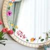 Наклейки на стену с растениями и цветами, зеркальные наклейки, зеркало для спальни, ванной комнаты, декоративные наклейки на стену, самоклеящиеся наклейки на стену