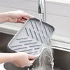 2pcs Sink Silicone Tray With Drain Soap Sponge Storage Holder Countertop Sink Scrubber Brush Soap Storage Rack Kitchen Organizer